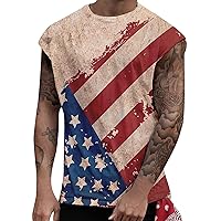 2024 Trendy Graphic Patriotic Tank Top Summer Gym Workout Fitness Bodybuilding Sleeveless T Shirts American Flag Printed Tees