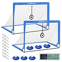 Kids Soccer Goals for Backyard, 2 Set 4x3ft Soccer Net, Portable Soccer Training Equipment with 6 Cones, Kids Outdoor Play Equipment with LED Light and Carry Bag