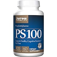 Jarrow Formulas PS 100-60 Softgels - 100 mg Phosphatidylserine (PS) - Supports Brain Health - Soy Free - Up to 60 Servings