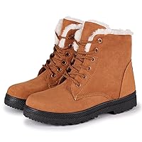 Womens Winter Fur Snow Boots Warm Sneakers size 9.5 brown khaki