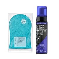 Supreme Mousse 6.7 Fl Oz with Applicator Mitt | Hydrating, Ultra-Rich Natural Olive Tan | Double Sided Luxe Mitt for Streak-Free Tan | Vegan & Cruelty Free