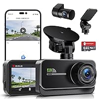 Dash Cam Front and Rear,4K+1080P WiFi Dual Dash Camera for Cars with App, 3