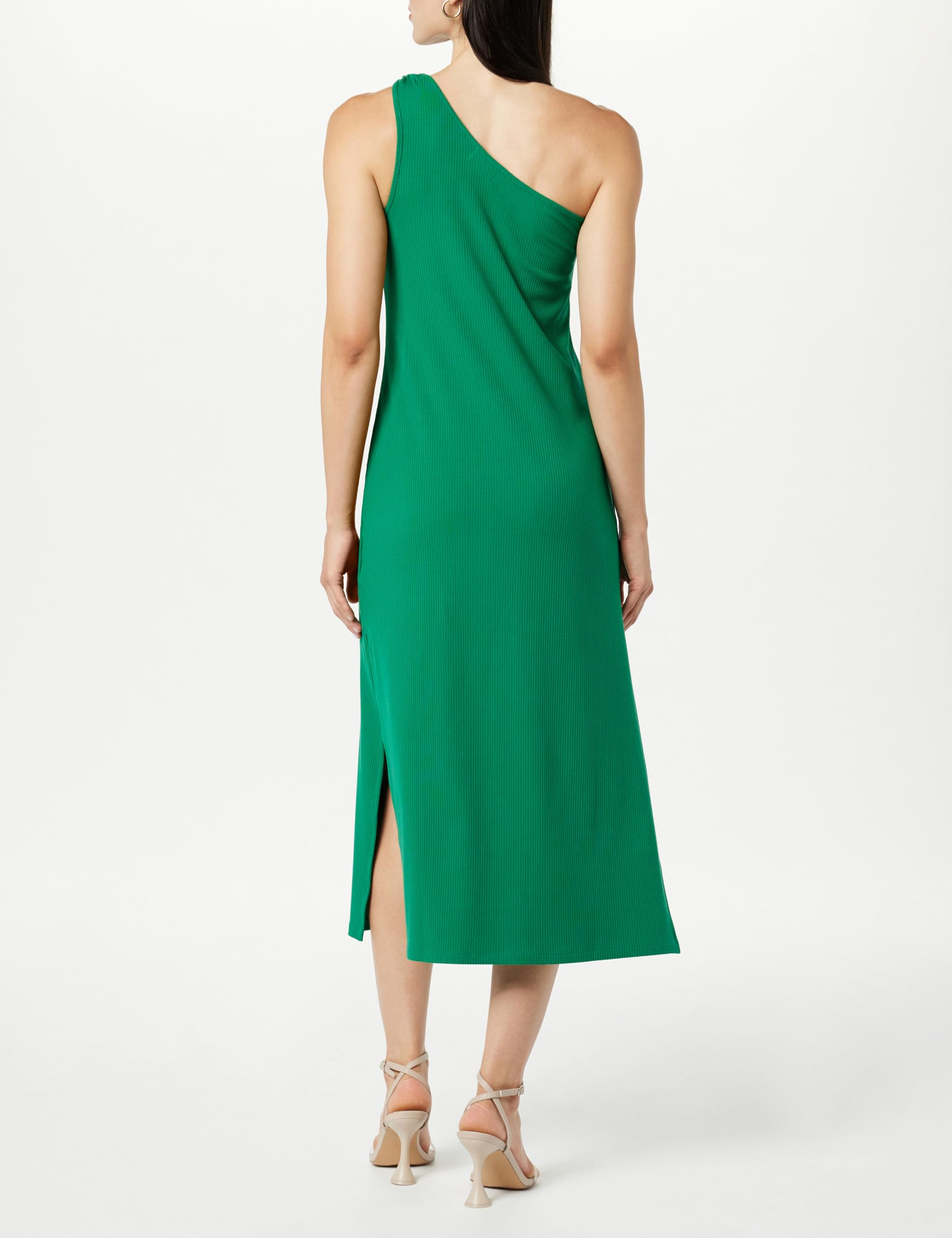The Drop Women's Mickey Loose-Fit One-Shoulder Cutout Rib Knit Maxi Dress