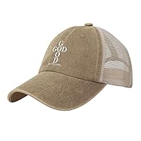 God is Good All The Time Mesh Hat Unisex Headwear Funny Washed Cowboy Baseball Cap Trucker Sunhat