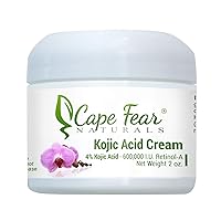 Kojic Acid Cream - Natural Skin Lightener, Even Skin Tones - 2oz jar, 4% Kojic Acid