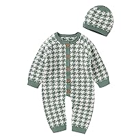 Zip Hoodie Boy Romper Sweater Outfits Knitted Cotton Hat Baby Set Girl Jumpsuit Boys Romper&Jumpsuit Boys Fleece Half Zip
