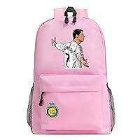 Cristiano Ronaldo Basic Backpack-Al Nassr FC Waterproof Daypack-Large Capacity Bookbag for University