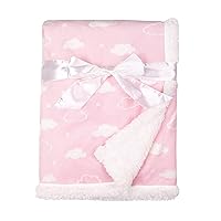 American Baby Company Heavenly Soft Chenille Sherpa Receiving Blanket, 3D Pink, 30