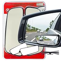 Ampper Rectangle Blind Spot Mirror, HD Glass ABS Housing Convex Wide Angle Rearview Blindspot Car Mirror for Car SUV and Truck (Framed, Pack of 2)