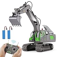Remote Control Excavator Toys for Boys, RC Construction Equipment Vehicles for Kids Age 4-7 8 9 10 Year Old, Best Birthday Gifts Ideas, with Metal Shovel, 2.4Ghz