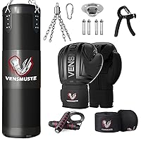 Punching Bag for Adults, 4FT Oxford Heavy Boxing Bag Set, Punching Bag with 12OZ Boxing Gloves, Chains, Hand Wraps, etc. Suitable for MMA Karate Kickboxing Boxing - Unfilled