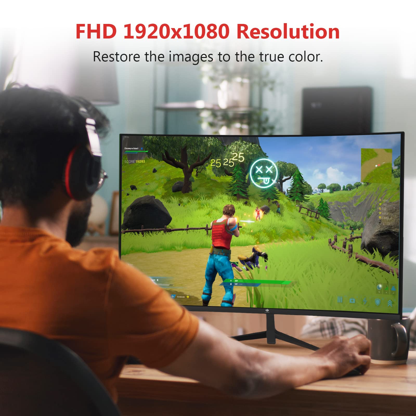 Z-Edge UG27P 27-inch Curved Gaming Monitor 16:9 1920x1080 240Hz 1ms Frameless LED Gaming Monitor, AMD Freesync Premium Display Port HDMI Built-in Speakers