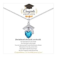 Graduation Gifts for Her 2024 Birthstone Necklace for Women Birthday Gifts for Teen Girls 5th 8th Grade High School College Graduation Gift for Her 2024 Graduation Necklace Girlfriend Daughter Jewelry