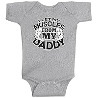 Threadrock Baby Boys' I Get My Muscles from Daddy Infant Bodysuit