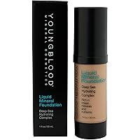 Mineral Cosmetics Liquid Mineral Foundation, Golden Sun (Old Version) | Full Coverage Mineral Lightweight Makeup | Vegan, Cruelty Free, Paraben Free