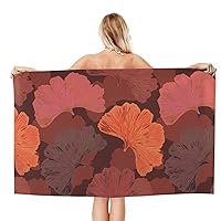 Ginkgo biloba Bath Towels Oversized Beach Towels for Adults Large Bath Towels Microfiber Beach Towel Luxury Bath Sheets for Bathroom Shower Pool Beach Blanket 52in/32in