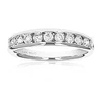1/4 cttw to 1 cttw Diamond Wedding Band for Women, Comfort Fit Diamond Wedding Band in 14K Gold Channel Set, Size 4.5-10