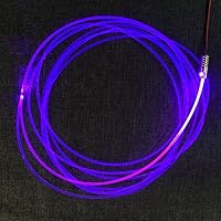 Raysell 3mm 16ft/5Meters PMMA Side Glow Optic Fiber Cable with 1.5W 12V LED Light Source Illuminator Purple