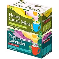 Citrus Mint Herbal K Cups Tea Pods Variety Pack & Peppermint Lavender Herbal Tea K Cups Variety Pack for Keurig 2.0 &1.0