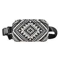 ALAZA Ethnic Tribal Aztec Stripes Ornamental Geometric Pattern Belt Bag Waist Pack Pouch Crossbody Bag with Adjustable Strap for Men Women College Hiking Running Workout Travel