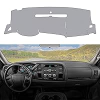 Dashboard Dash Cover Mat Carpet Compatible with 07-13 GMC Sierra(SL,SLE,or Work Truck Only) with Two Glove Boxes and 07-13 Chevrolet Silverado(LS, LT, or Work Truck ONLY!) with Two Glove Boxes
