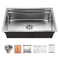 HOUZER NVS-5200 32 inch Novus Stainless Steel Undermount Dual Platform Kitchen Accessories Workstation Sink, 31-9/16