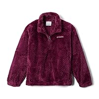 Columbia Youth Girls Fire Side II Sherpa Half Zip, Marionberry, Large