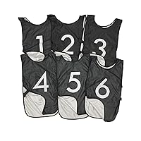 LVL10 Sports Pinnies - Reversible Numbered Practice Vest Pennies for Soccer, Basketball Scrimmages - Adults Kids
