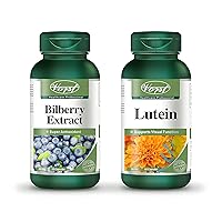Vorst Bilberry Extract 8000mg 90 Capsules Lutein 18mg with Zeaxanthin 60 Capsules | Supports Vision Function | Powerful Antioxidant