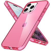 iPhone 13 Pro Case Pink, Cute Girly iPhone 13 Pro Phone Case Clear Hot Pink for Women Girls, Military-Grade Drop Tested Shockproof Protective Slim Thin Phone Cover for iPhone 13 Pro Case