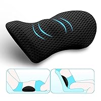 Lumbar Support Pillow for Office Chair and Car Seat, Memory Foam Lower Back Pillow, Neo Cushion for Low Back Pain Relief (Black, Mesh)