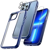 TAURI 5 in 1 for iPhone 13 Pro Max Case Blue, [Military-Grade Drop Protection] Slim Shockproof Phone Lanyard Case 6.7 inch