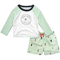 Gerber Baby-Boys Toddler Long Sleeved Rashguard Swim Bathing Suit Set