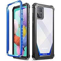 Poetic Guardian Series for Samsung Galaxy A51 4G Case, [NOT FIT Galaxy A51 5G Version] Full-Body Hybrid Shockproof Bumper Cover with Built-in-Screen Protector, Blue/Clear