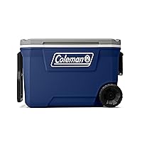 Coleman 316 Series Insulated Portable Cooler with Heavy Duty Wheels, Leak-Proof Wheeled Cooler with 100+ Can Capacity, Keeps Ice for up to 5 Days, Great for Beach, Camping, Tailgating, Sports, & More
