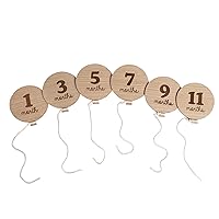 Kate & Milo Baby Monthly Milestone Marker Discs, Reversible Photo Props, Baby Growth and Pregnancy Growth Cards, 1-12 Months, Gender-Neutral Gift, Birthday Balloons