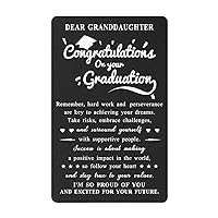 Granddaughter Graduation Card - 2024 Graduation Gifts for Granddaughter - Metal Engraved Graduation Card for Granddaughter - High School College Granddaughter Graduation Gift Ideas