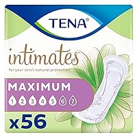 Tena Intimates Maximum Absorbency Incontinence/Bladder Control Pad, Regular Length, 56 Count