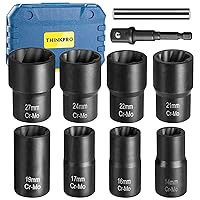 Lug Nut Removal Tool,10 PCS Lug Nut Socket Set, 1/2-Inch Drive Bolt Nut Extractor Kit, Easy Out Lug Nut remover for Damaged, Frozen, Studs, Rusted, Rounded-Off Bolts & Nuts Screws