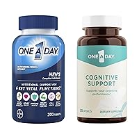ONE A DAY Bundle Men’s Multivitamin 200 Count Tablets Cognitive Supplement, 30 Capsules