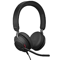 Jabra Evolve2 40 UC Wired Headphones, USB-C, Stereo, Black – Telework Headset for Calls and Music, Enhanced All-Day Comfort, Passive Noise Cancelling Headphones, UC-Optimized with USB-C Connection