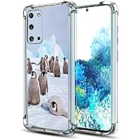 Galaxy S20 FE 5G Case, Cute Playing Penguin Drop Protection Shockproof Case TPU Full Body Protective Scratch-Resistant Cover for Samsung Galaxy S20 FE 5G