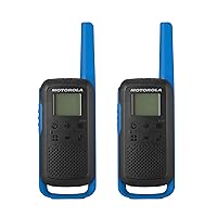 Motorola Solutions, Portable FRS, T270, Talkabout, Two-Way Radios, Rechargeable, 22 Channel, 25 Mile, Black W/Blue, 2 Pack