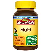 Nature Made Multivitamin Tablets with Iron, Dietary Supplement for Daily Nutritional Support, 130 Tablets, 130 Day Supply