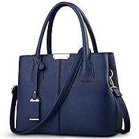 FOLOVEYA Fashion Women Handbags Elegant Designer Ladies Top Handle Bag Satchel Shoulder Bags Crossbody Bag PU Leather Female Tote Bag for Work Travel Dating Shopping Blue A