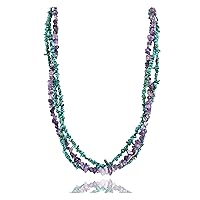 $300Tag Certified 3 Strand Silver Navajo Turquoise Amethyst Necklace 371060457413 Made by Loma Siiva