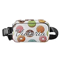 Custom Pattern Donuts Decorated Fanny Packs for Women Men Personalized Belt Bag with Adjustable Strap Customized Fashion Waist Packs Crossbody Bag Waist Pouch for Hiking Cycling