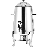 Deluxe Stainless Steel 3 Gallon Hot Beverage Dispenser Chafer Urn with Chrome Accents - 48 cup
