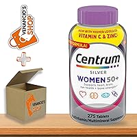 Centrum Silver Women Multivitamin for Womens 50 Plus, Multivitamin Supplement with Vitamin D3, B Vitamins, 275 Tablets + Includes Venanciosfridge Sticker