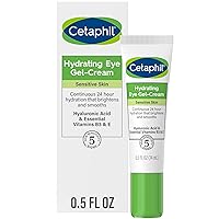 Cetaphil Hydrating Eye Gel-Cream, With Hyaluronic Acid, 0.5 fl oz, Brightens and Smooths Under Eyes, 24 Hour Hydration for All Skin Types, (Packaging May Vary)